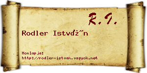 Rodler István névjegykártya